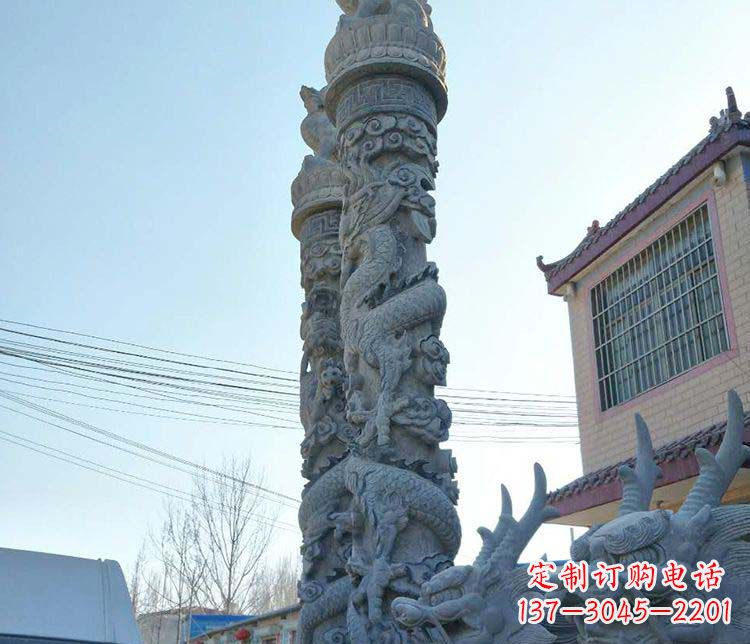 重庆精美广场大理石龙柱雕塑
