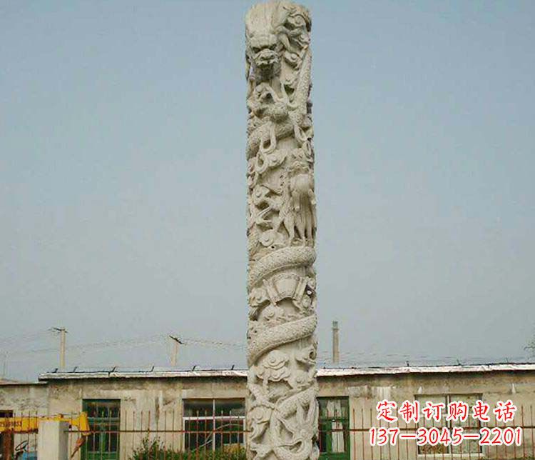 重庆中领雕塑——独具特色的大理石盘龙柱雕塑