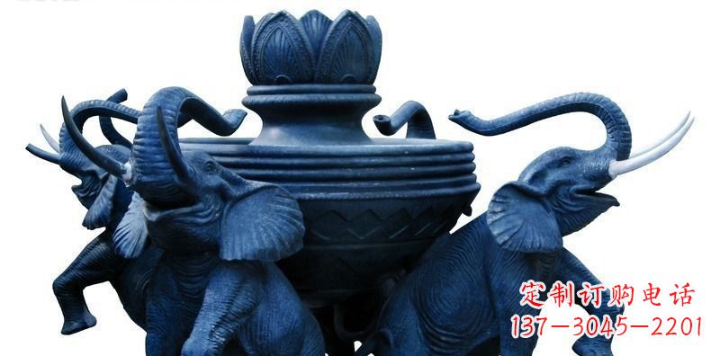 重庆广场大象莲花鼎景观铜雕