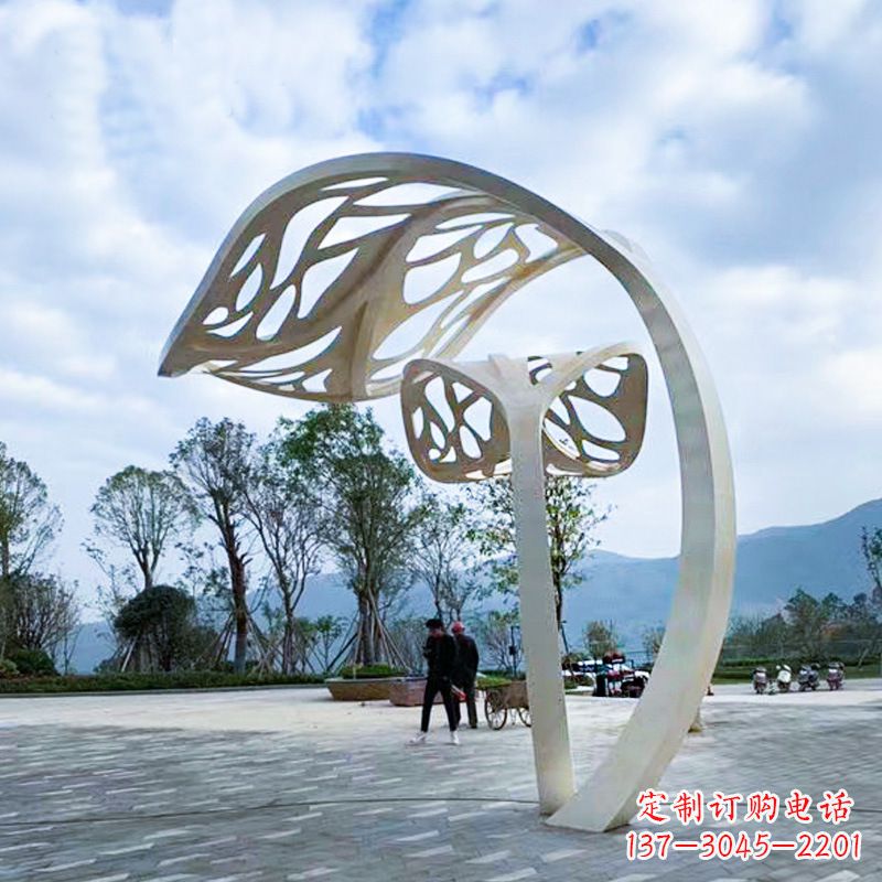 重庆精致的不锈钢树叶雕塑