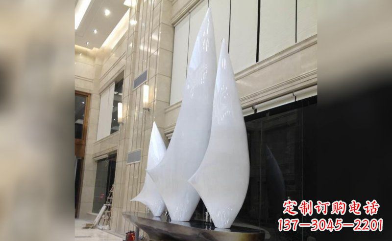 重庆精美不锈钢帆船雕塑