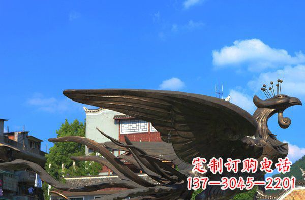 重庆广场凤凰动物铜雕