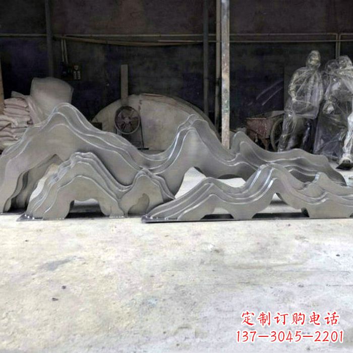 重庆精美大型不锈钢假山雕塑