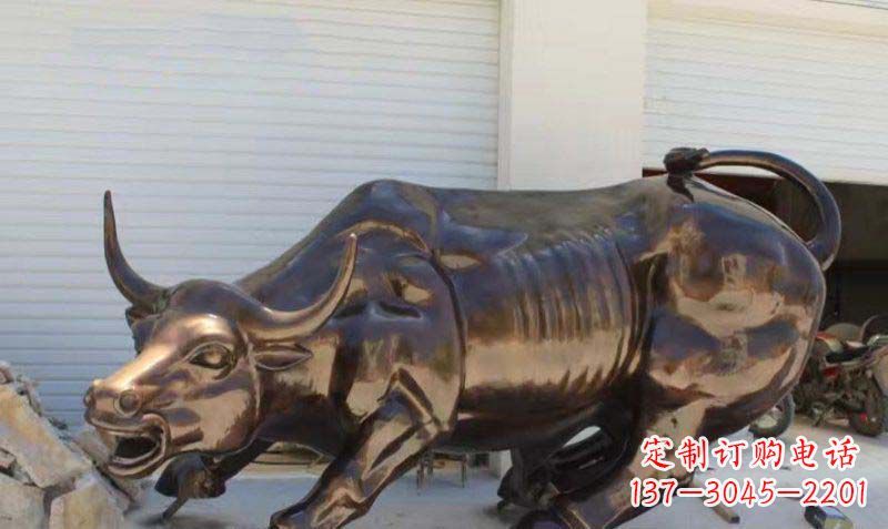 重庆广场华尔街铜牛动物铜雕-优质的动物铜雕定制