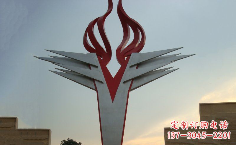 重庆广场火炬不锈钢雕塑_1