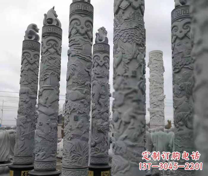 重庆广场景观12生肖石柱 (2)