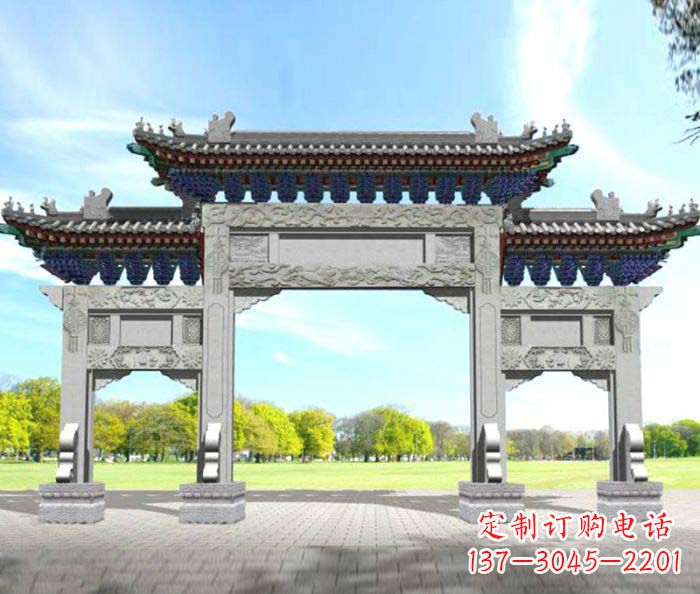 重庆广场景观大理石牌楼石雕
