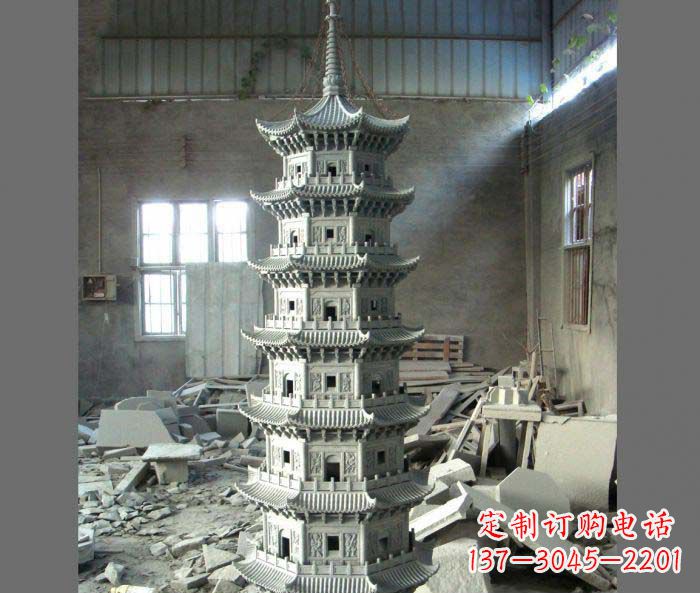 重庆广场景观多层宝塔石雕