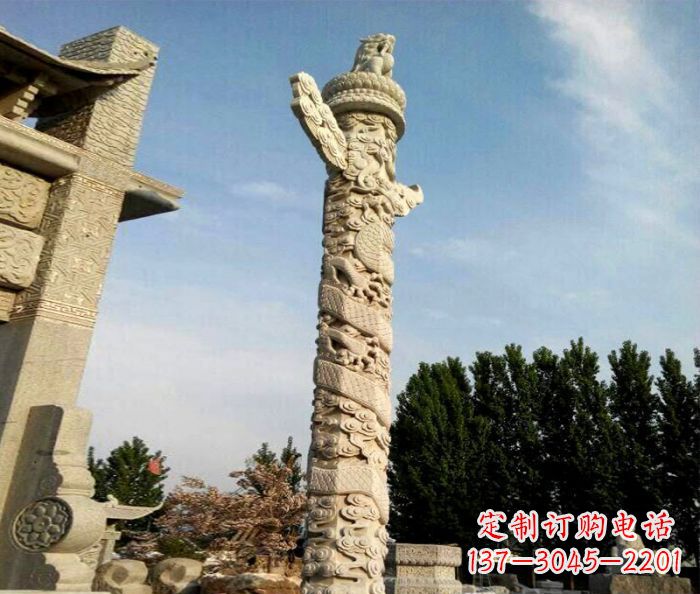 重庆广场景观华表石雕 (2)