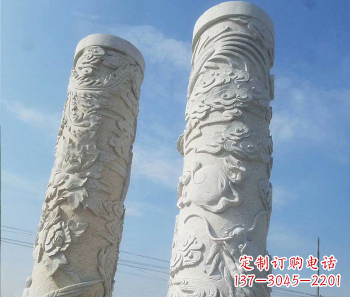 重庆广场景观龙柱石雕