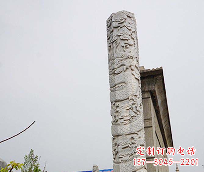 重庆广场景观盘龙柱石雕 (3)