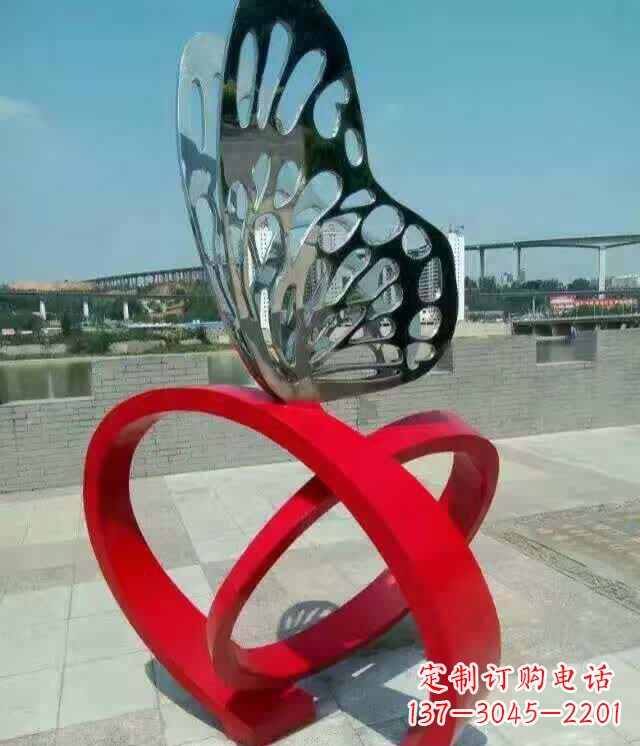 重庆广场烤漆不锈钢蝴蝶雕塑