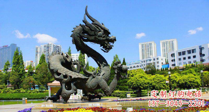 重庆广场龙戏珠景观铜雕
