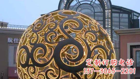 重庆广场镂空球喷泉不锈钢雕塑