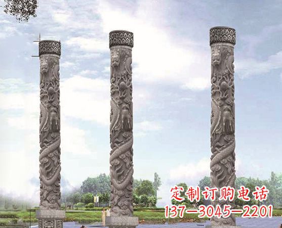重庆精美雕塑盘龙柱,美化您的室外空间