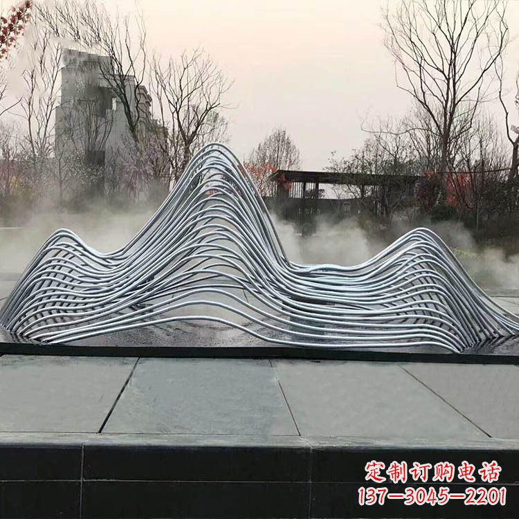 重庆广场水景不锈钢假山