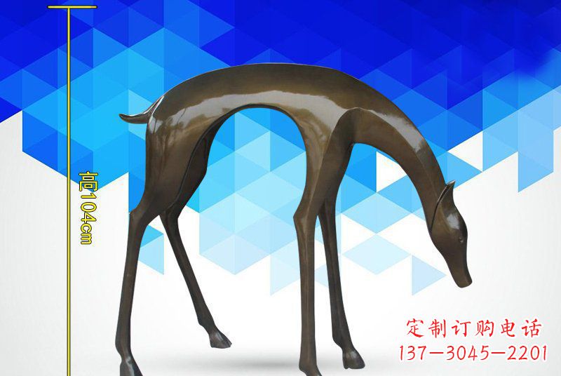 重庆铜镜面鹿雕塑,高端雕塑定制