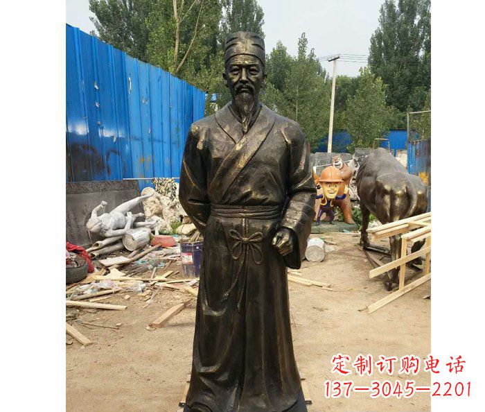 重庆领雕塑定制广场铜雕刘备人物雕塑