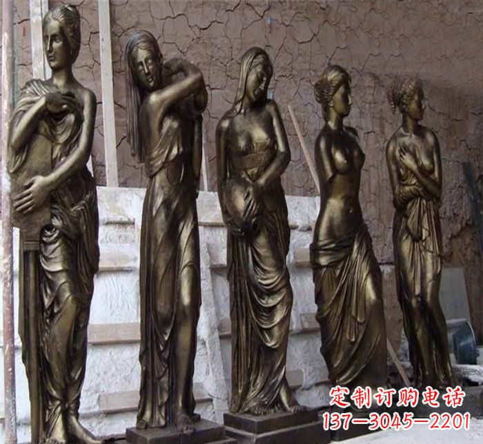 重庆浪漫美女装饰铜雕四方