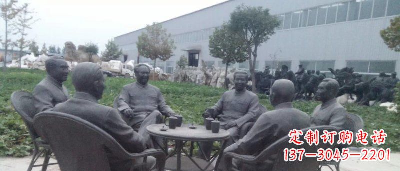 重庆广场伟人喝茶人物铜雕