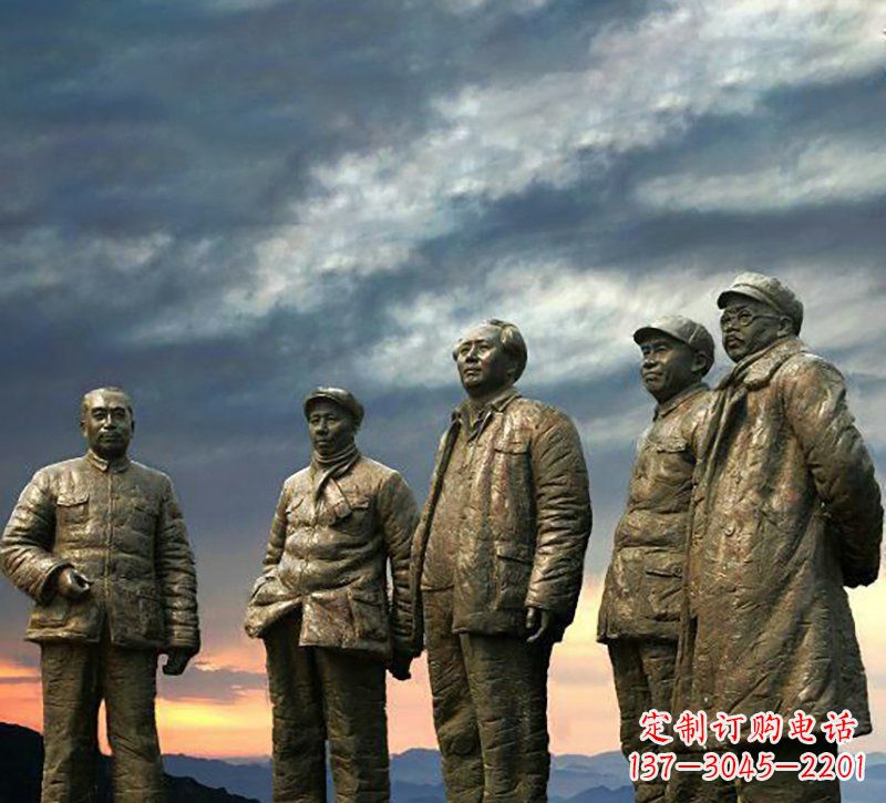 重庆广场五大伟人铜雕