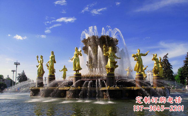 重庆广场西方人物喷泉景观铜雕