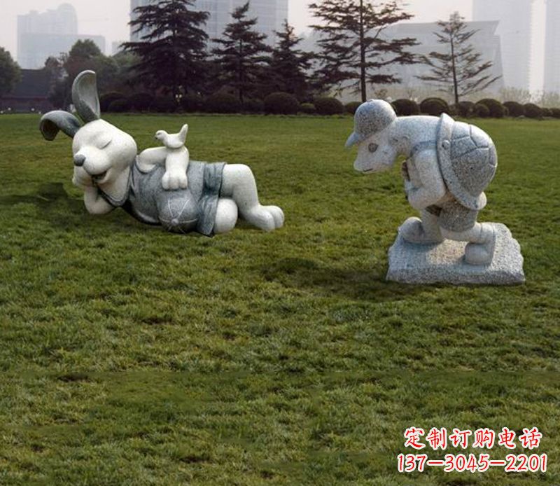 重庆中领雕塑独特的石雕兔子