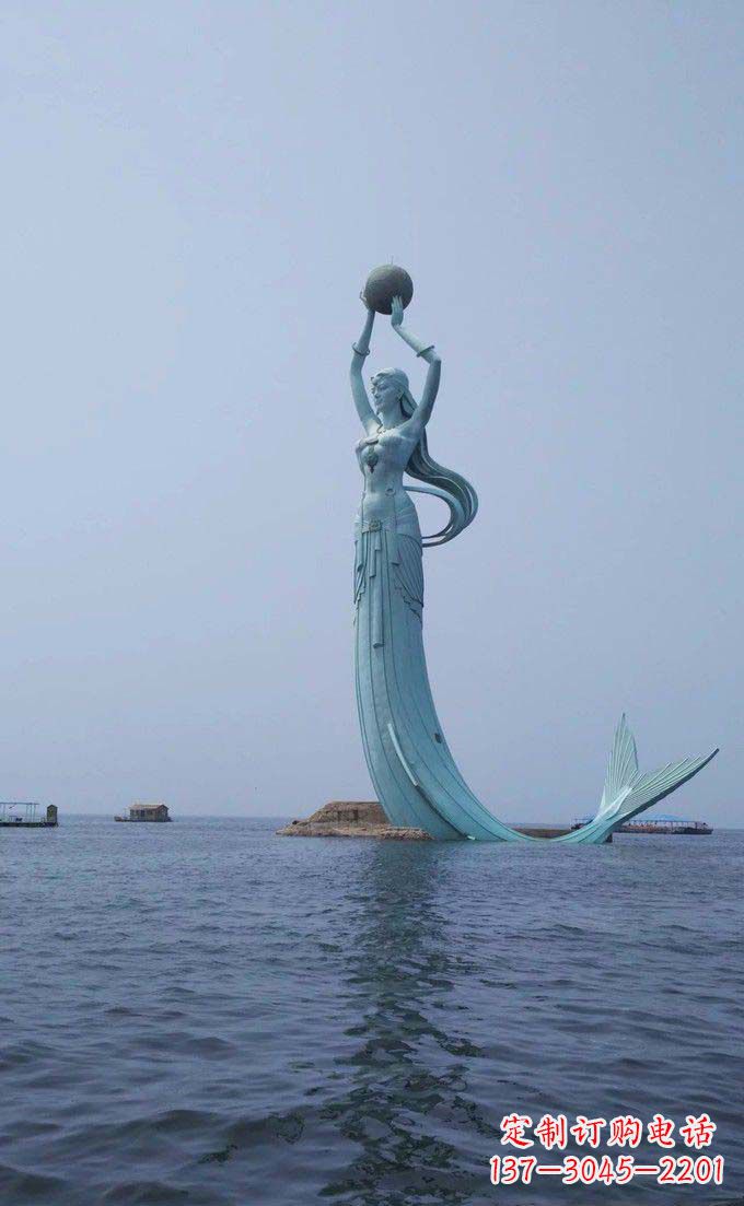 重庆海边不锈钢大型美人鱼景观雕塑