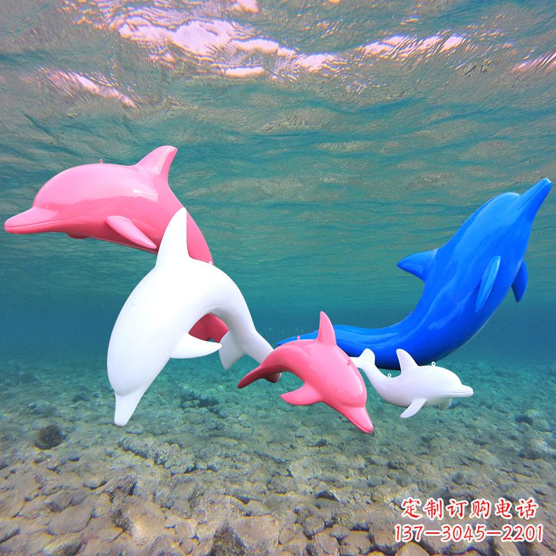 重庆海豚玻璃钢彩绘雕塑