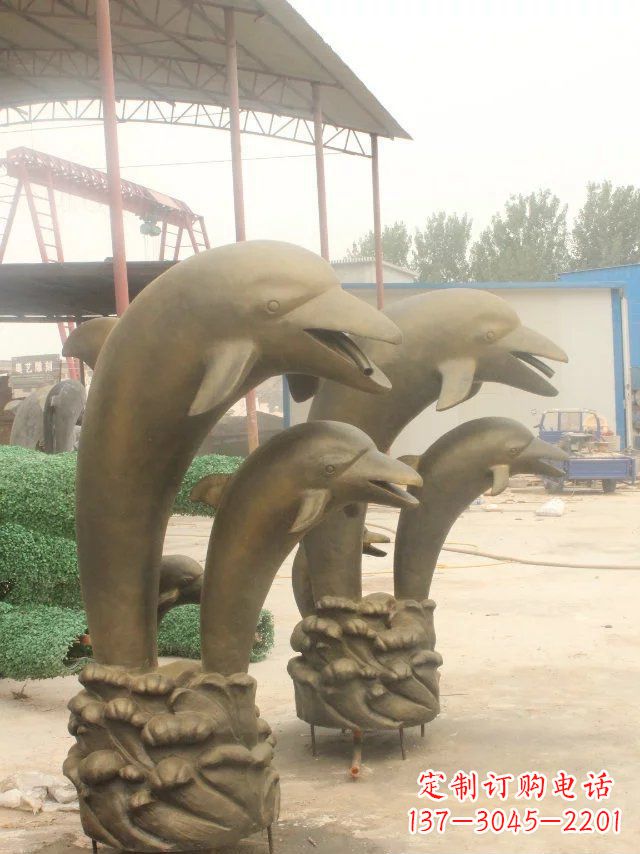 重庆海豚动物铜雕 (2)