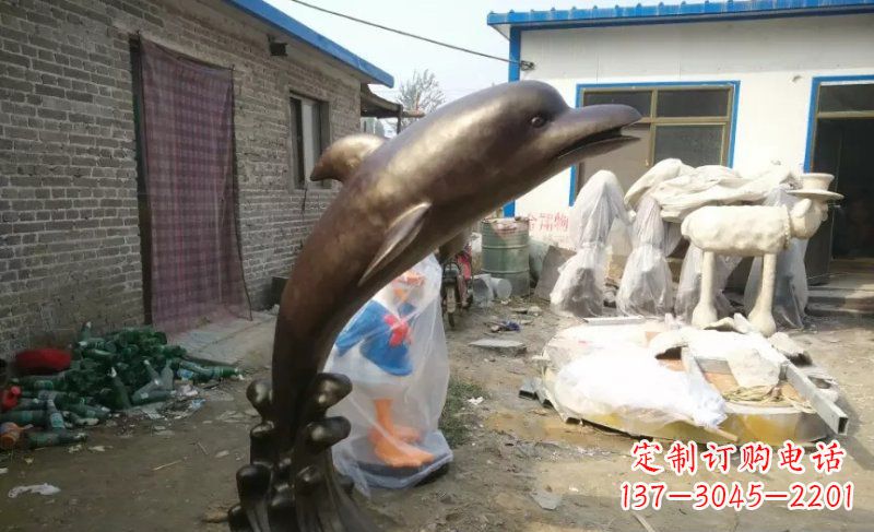 重庆海豚动物铜雕