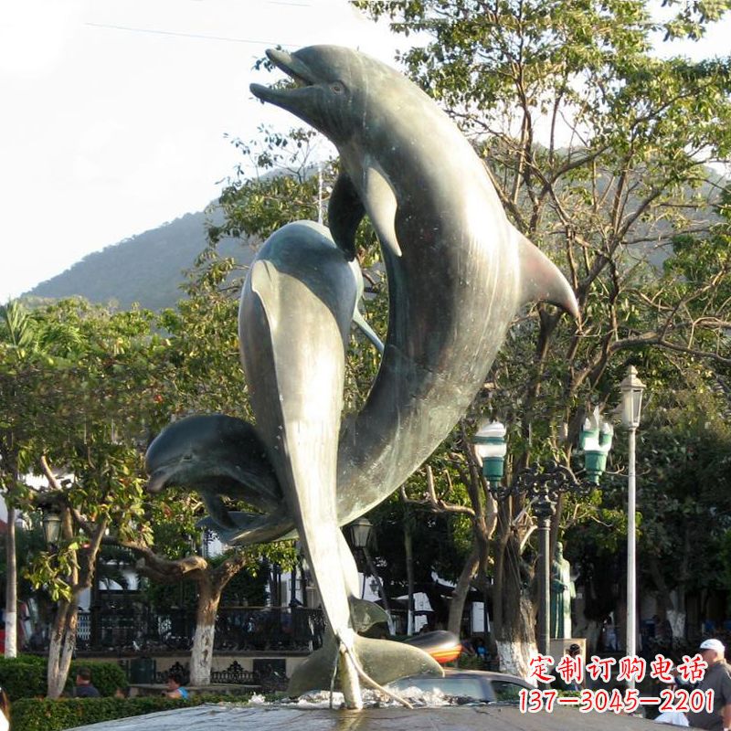 重庆海豚公园铜雕景观动物雕塑