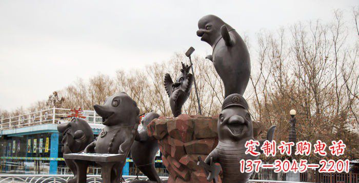 重庆海豚卡通动物铜雕