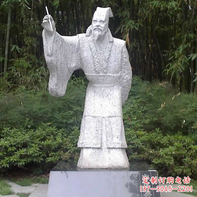 重庆汉白玉白居易石雕像-中国古代著名诗人历史文化名人雕塑