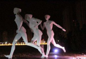 重庆优雅靓丽的女性不锈钢跑步雕塑