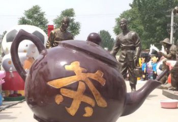 重庆高质量广场茶壶铜雕塑