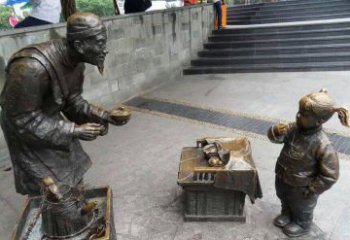 重庆小女孩铜雕，古朴优雅