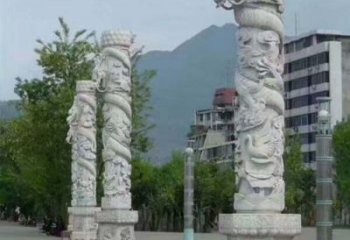 重庆定制精美的盘龙柱石雕