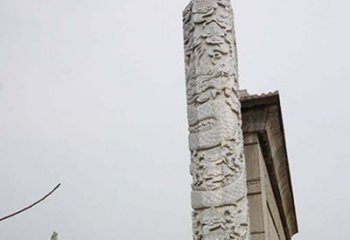 重庆精美艺术品，象征霸气，盘龙柱石雕