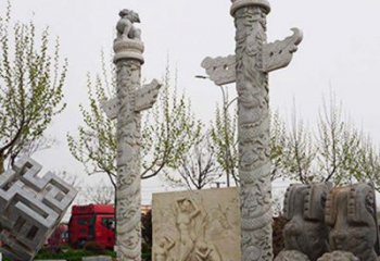 重庆盘龙柱石雕华丽装点美丽家园