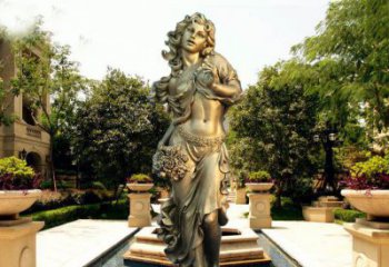 重庆华丽蓬勃的铜雕女神像