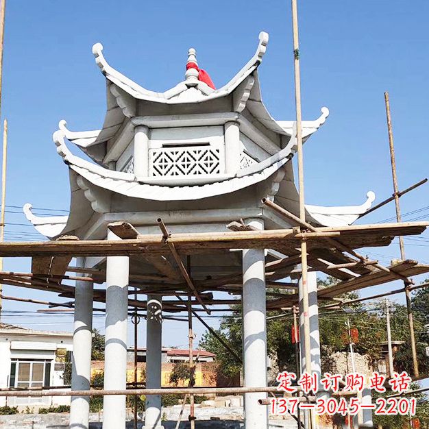 重庆汉白玉大理石凉亭雕塑