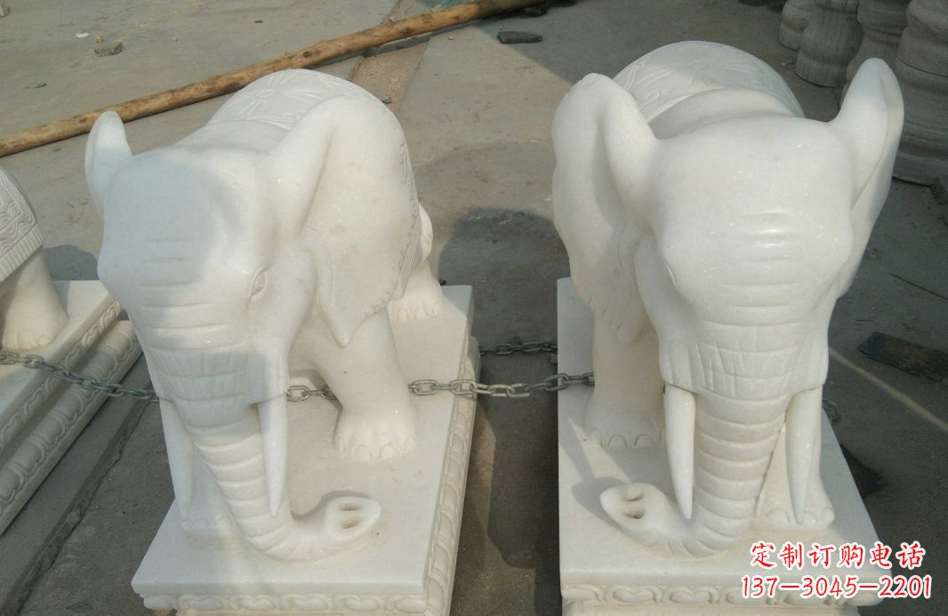 重庆汉白玉大象雕塑是中领雕塑定制厂家的精品作…
