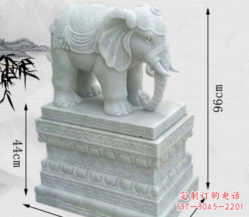 重庆令人惊叹的汉白玉大象门口雕塑