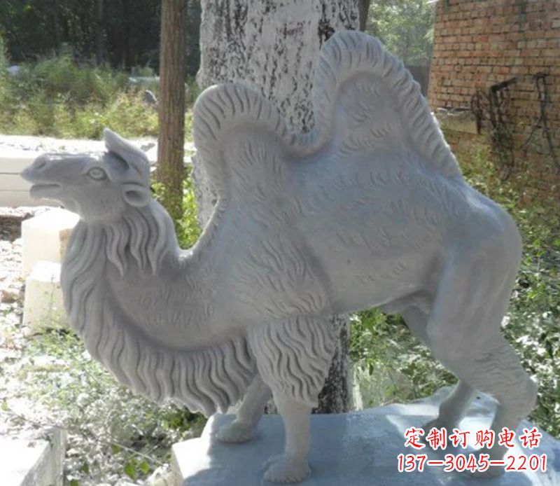 重庆汉白玉骆驼雕,融入古朴奢华