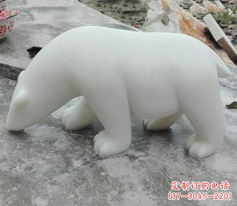 重庆汉白玉动物雕塑·北极熊