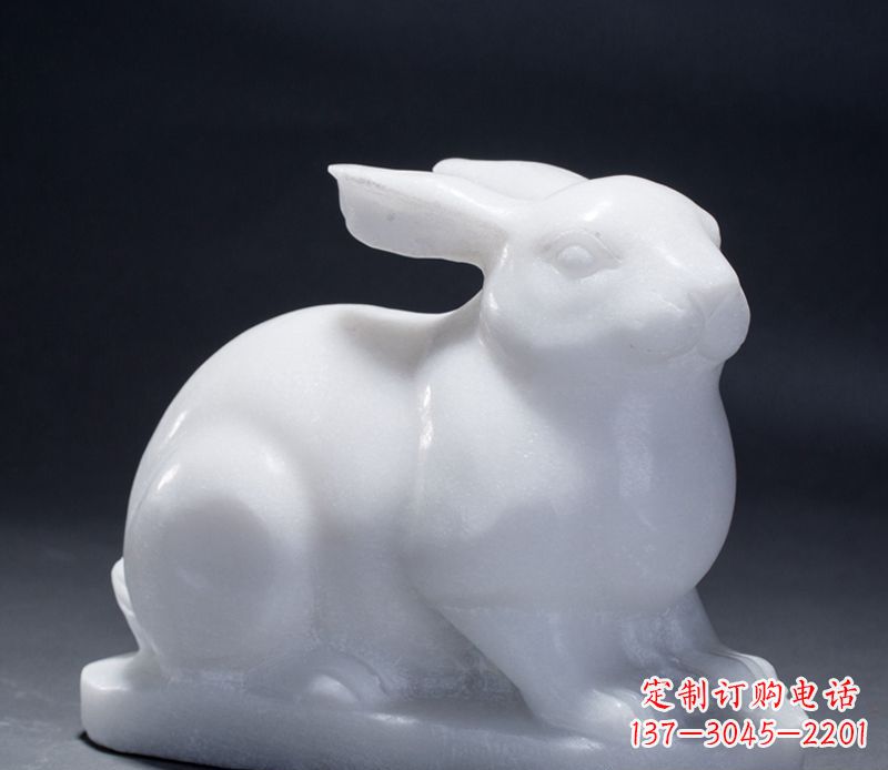 重庆精致汉白玉兔子雕塑