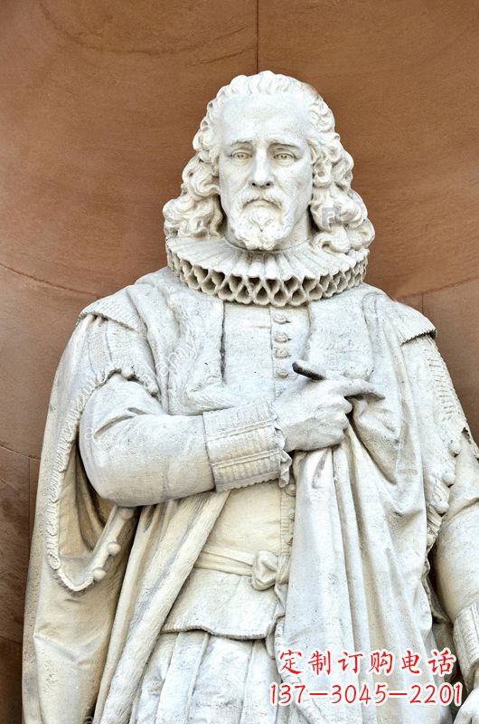 重庆汉白玉弗朗西斯·培根石雕塑像-世界名人英国著名哲学家雕塑