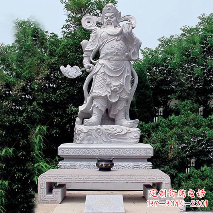 重庆汉白玉关公雕塑,融入神秘历史色彩