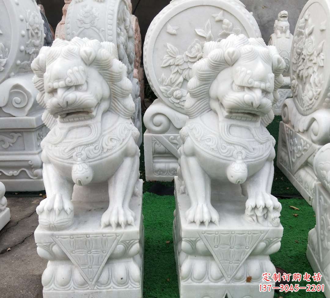重庆精致汉白玉狮子雕塑